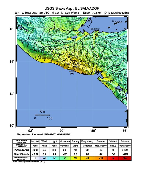 ShakeMap Intensity Thumbnail